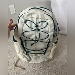 Patagonia Off-White Backpack with Dark Blue Details